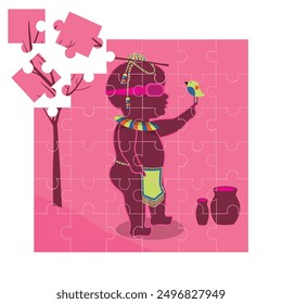 Rompecabezas espacio de dibujos animados juegos, Ilustraciones vectoriales