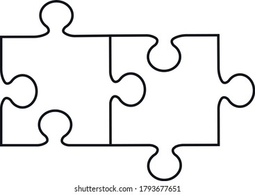 Jigsaw Puzzle oder Teamwork Konzept flach Vektorsymbol für Apps und Websites