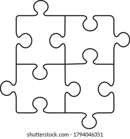 Jigsaw puzzle or teamwork concept flat vector icon for apps and websites
