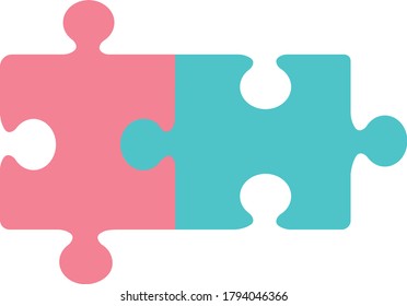 Jigsaw puzzle or teamwork concept flat vector icon for apps and websites