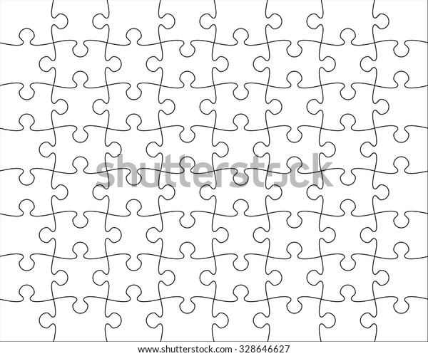 Jigsaw Puzzle Vorlage Editierbar Vektorillustration Abbildung Stock Vektorgrafik Lizenzfrei