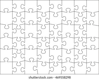 Jigsaw Puzzle Template Forty Eight Pieces