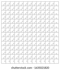 Jigsaw puzzle template. Vector illustrations.