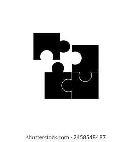 Jigsaw Puzzle Toy flat vector icon. Simple solid symbol isolated on white background. Jigsaw Puzzle Toy sign design template for web and mobile UI element