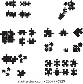 Jigsaw puzzle vector four pieces Stock Vector
