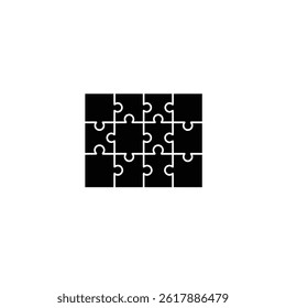 Jigsaw Puzzle Vector Graphic Black Pieces United To Solve Problems