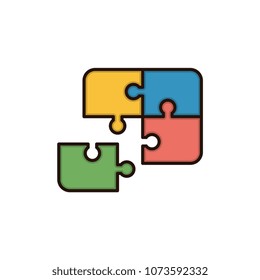 Jigsaw puzzle vector icon
