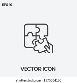 Jigsaw, puzzle vector icon illustration. Ui/Ux. Premium quality. 