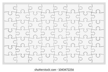 Jigsaw Puzzle vector illustration. 56 pieces