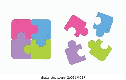 Jigsaw puzzle vector illustration for use.