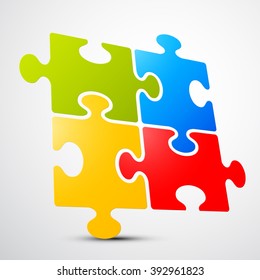Jigsaw - Puzzle Vector Perspective Illustration