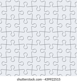 Jigsaw puzzle. Vector seamless pattern.