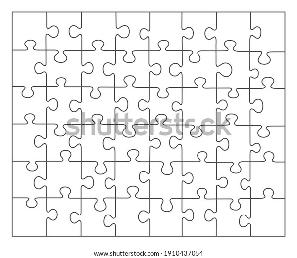 Jigsaw Puzzle White Color Puzzle Grid Stock Vector (Royalty Free ...