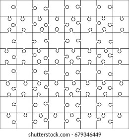 Jigsaw puzzle.Outline vector illustration.