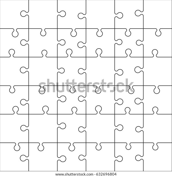 Jigsaw Puzzleoutline Vector Illustration Stock Vector (Royalty Free ...