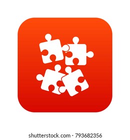 Jigsaw puzzles icon digital red for any design isolated on white vector illustration