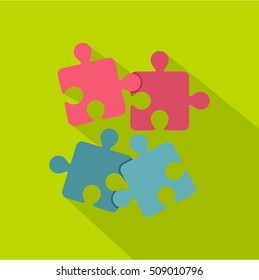 Jigsaw puzzles icon. Flat illustration of jigsaw puzzles vector icon for web