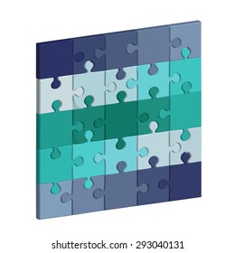 jigsaw puzzles on white background