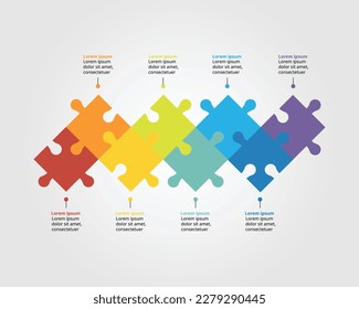 jigsaw timeline template for infographic for presentation for 8 element