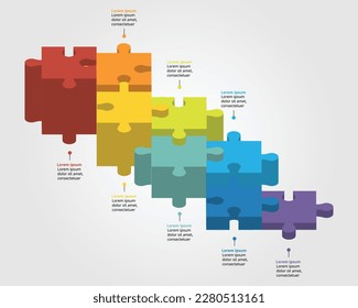 jigsaw timeline template for infographic for presentation for 8 element