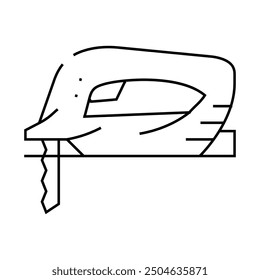 Symbolvektor für das Stichsägewerkzeug. Stichsäge-Werkzeugschild. isoliertes Kontursymbol, schwarze Illustration