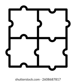 Jigsaw Vector Line Icon Design