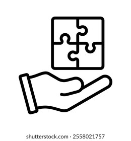 Jigsaw Vector Lineal Icon on white background.