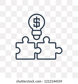 Jigsaw vector outline icon isolated on transparent background, high quality linear Jigsaw transparency concept can be used web and mobile