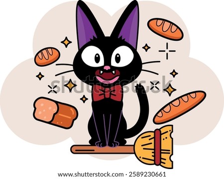 Jiji the Magic Cat Illustration