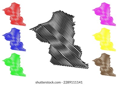 Jijoca de Jericoacoara municipality (Ceará state, Municipalities of Brazil, Federative Republic of Brazil) map vector illustration, scribble sketch Jijoca de Jericoacoara map