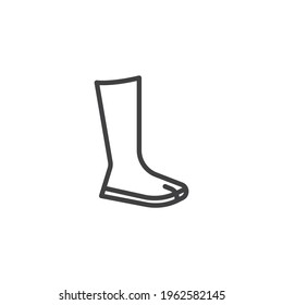 Jika tabi Boot Line Symbol. lineares Stilzeichen für mobiles Konzept und Webdesign. Tabi Schuhe Umriss Vektorsymbol. Symbol, Logo-Abbildung. Vektorgrafik