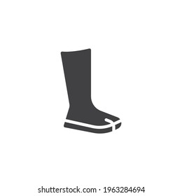 Jika tabi boot vector icon. filled flat sign for mobile concept and web design. Tabi shoes glyph icon. Symbol, logo illustration. Vector graphics