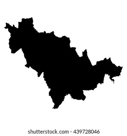 Jilin black map on white background vector
