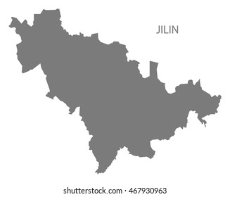 Jilin China Map in grey