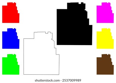 Jim Hogg County, Texas (Condados no Texas, Estados Unidos da América, EUA, EUA) mapa ilustração vetorial, esboço de rabisco mapa Jim Hogg