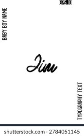 Jim  -Male Names Vector Creative Brush Typography Text Lettering Design 