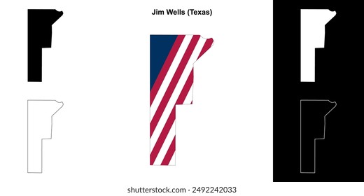 Conjunto de mapas esquemáticos del condado de Jim Wells (Texas)