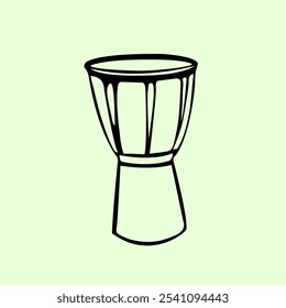 jimbe musical instrument vector, this musical instrument originates from the kingdom of Mali, West Africa