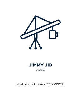 jimmy jib icon from cinema collection. Thin linear jimmy jib, vector, illustration outline icon isolated on white background. Line vector jimmy jib sign, symbol for web and mobile