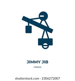 jimmy jib vector icon. jimmy jib, vector, graphic filled icons from flat cinema concept. Isolated black glyph icon, vector illustration symbol element for web design and mobile apps