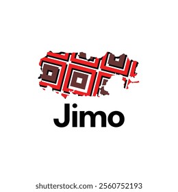 Jimo map. vector map of the China Country. Borders of for your infographic design template