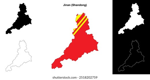 Conjunto de mapa de esquema en blanco de Jinan