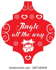 Jingle all the way Arabesque Tile Christmas Ornament