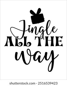 jingle all the way Christmas groovy wavy Typography t shirt design