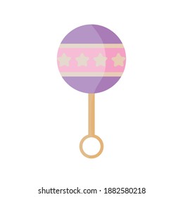jingle bell baby toy flat style icon vector illustration design