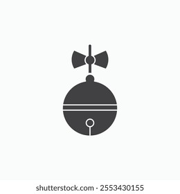 Jingle bell black solid vecor icon