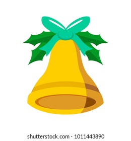 Jingle Bell Cyan Ribbon Vector Graphic Illustration Sign Symbol Design