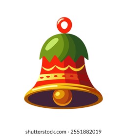 Jingle bell. Holiday bell on a white background. Merry bells. Joyful bell for Christmas. Christmas bell. Concept Merry Christmas, Happy New Year. Modern Vector illustration