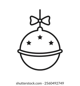 Jingle bell icon Black and white logo