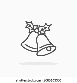 Jingle Bell icon. Editable Stroke and pixel perfect. Outline style. Vector illustration. Enjoy this icon for your project.